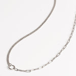 Bold halskæde i sølv til kvinder. Halskæden har både en panzerkæde og en klassisk link kæde