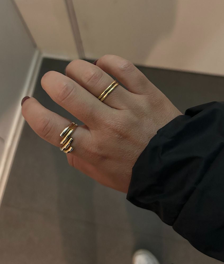 Duet og Cheeky ring i 18k forgyldt sølv