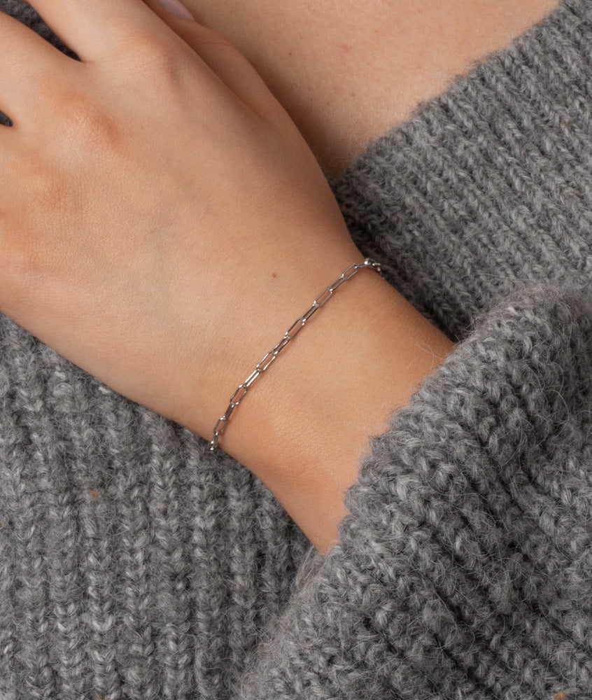 Anchored klassisk link armbånd i sølv til kvinder